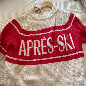 Après-Ski Women's Red and Cream Sweater